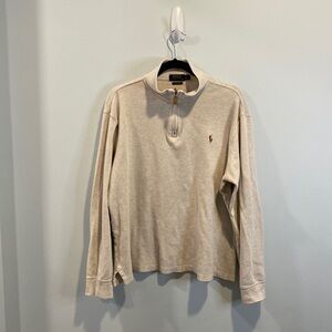 Men’s Polo Ralph Lauren Estate Rib Beige half zip L